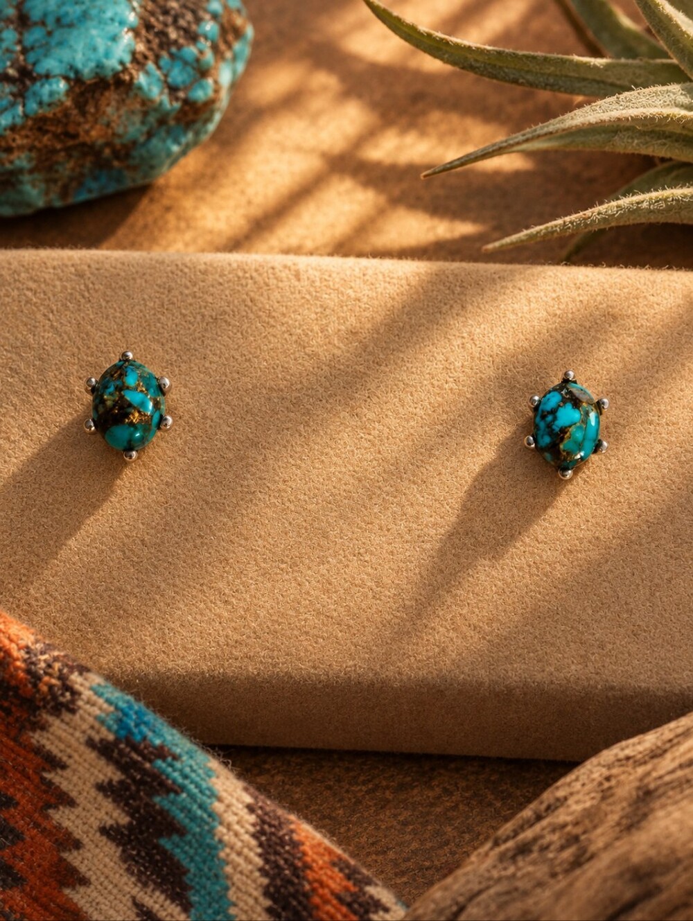 Turquoise Stud Earrings | 925 Sterling Silver